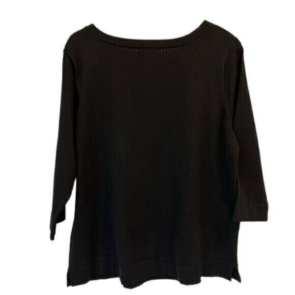 Coldwater Creek | Women's Black Think Knit Pullover 3/4 Sleeve Sweater Size 2X - Picture 2 of 9
